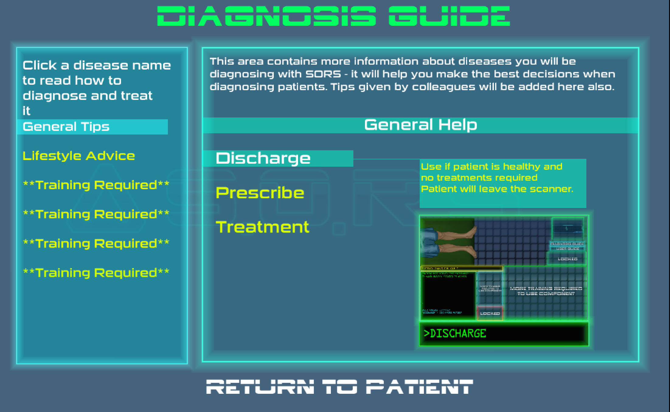 After- new <em>SORS</em> diagnosis guide screen